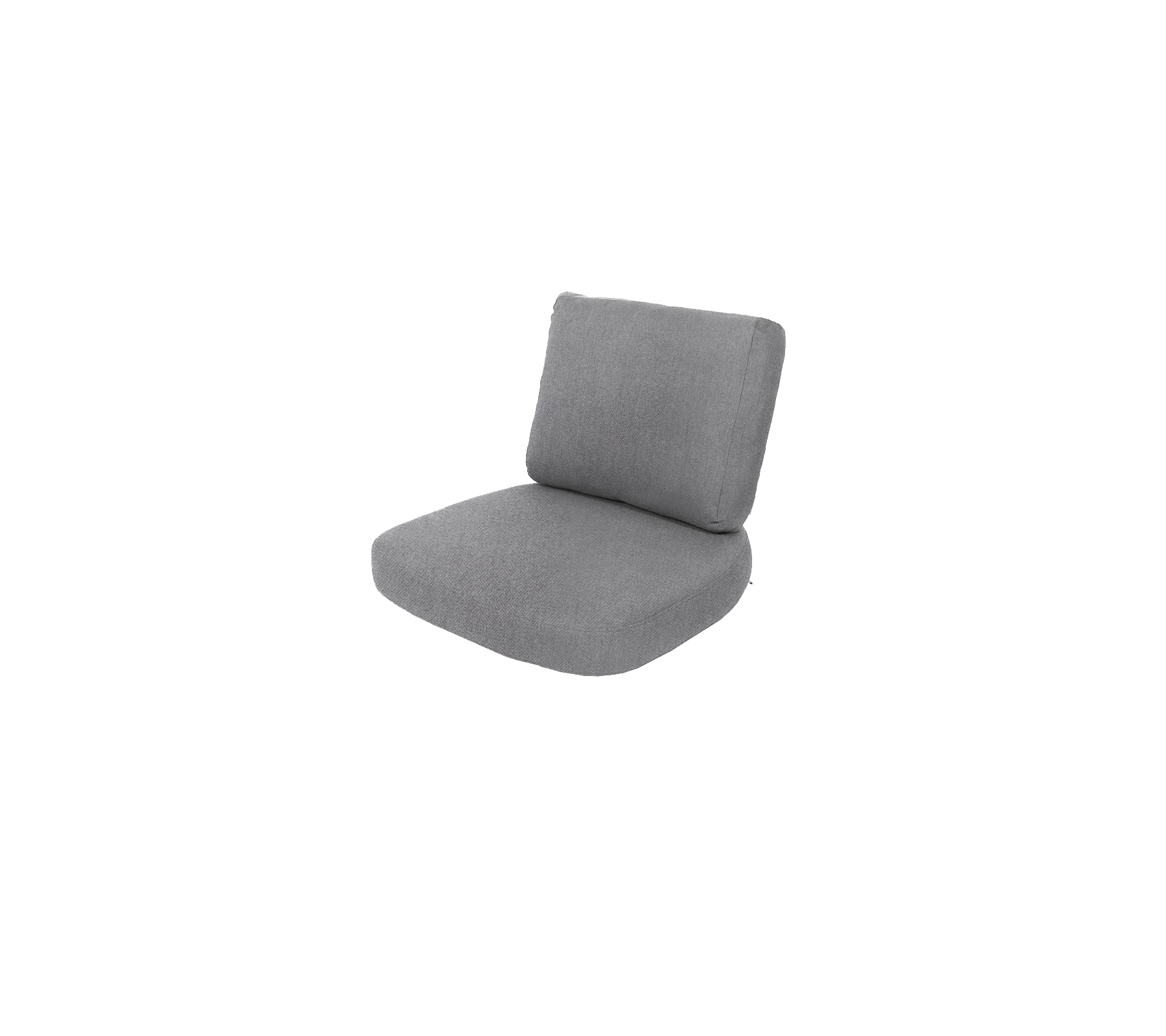 Grå polstret stol med et enkelt design, som har en komfortabel ryggstøtte og sitteflate for avslapning.