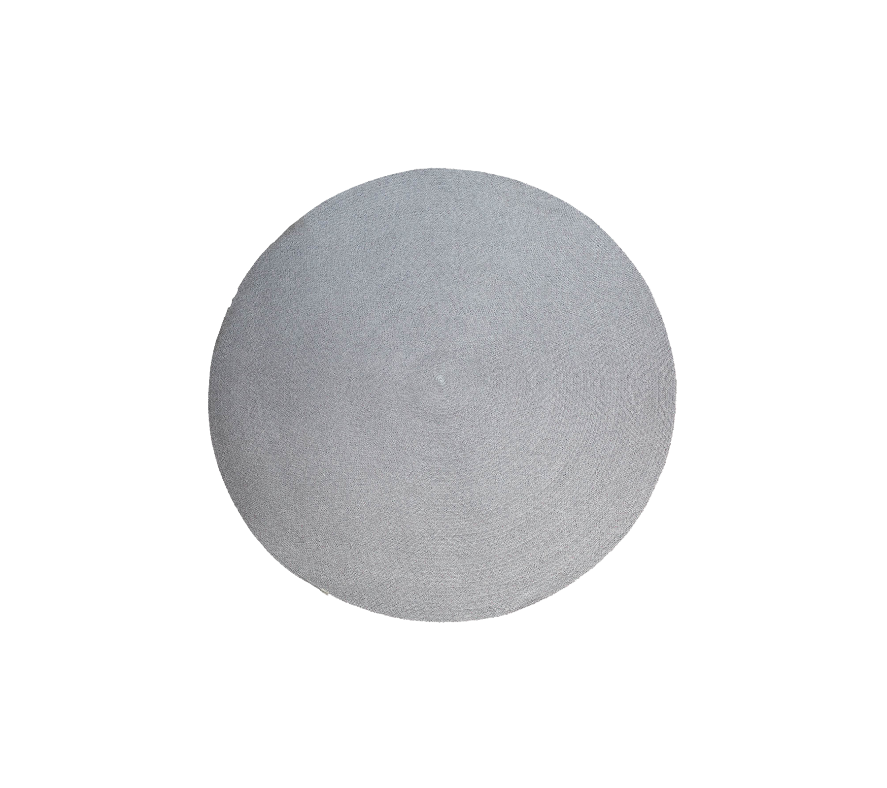 Prikket ute teppe, 140 cm i diameter, flerfarget med et virvelmønster, laget av Cane-line Soft Rope. Enkelt og elegant flatvevd design for utendørs områder.