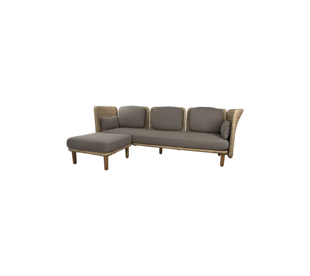 Arch 3-seter sofa med lav arm/ryggstøtte & sjeselong