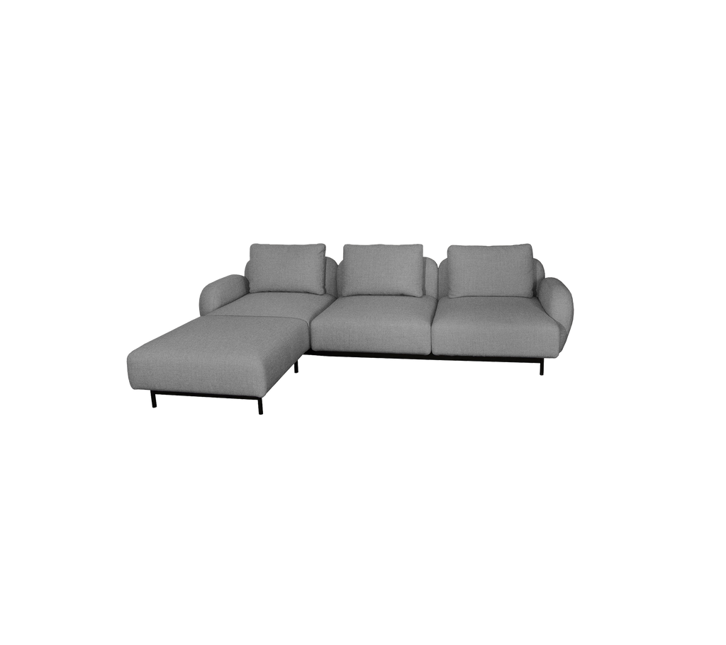 Aura 3-seter sofa m/lavt armlen & sjeselong, høyre (2)