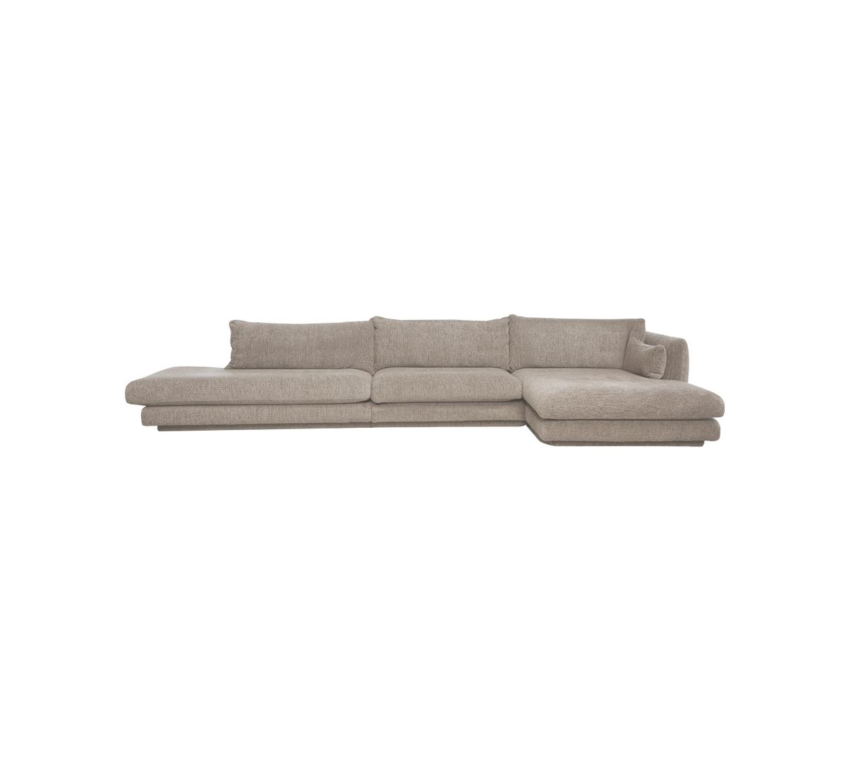 Moderne beige seksjonssofa med en romslig design.