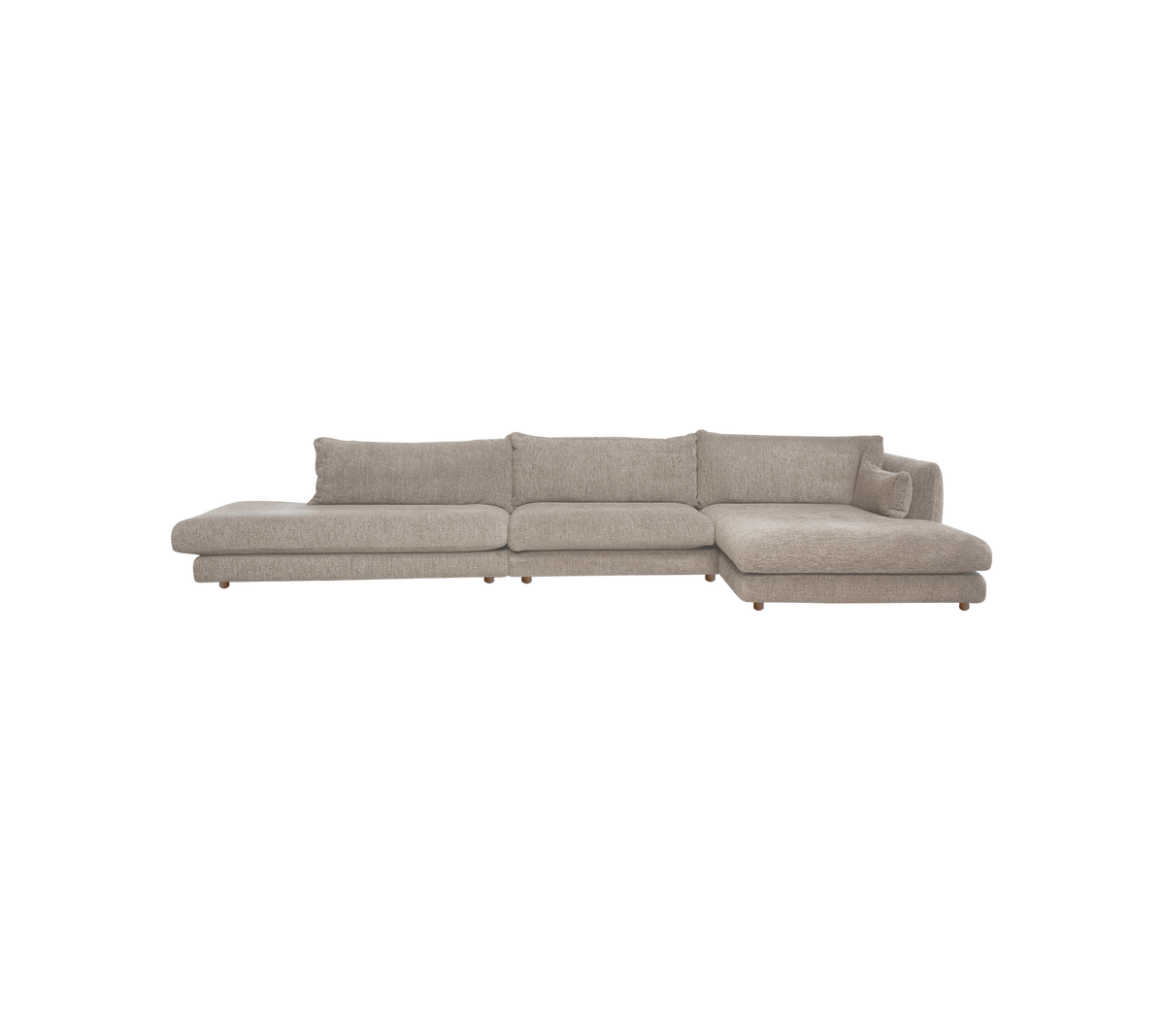 Lys brun moderne sofa med et moderne design.