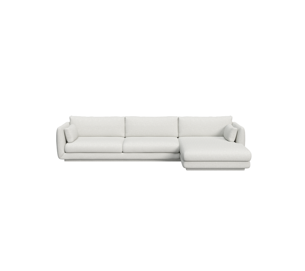 Lys grå moderne sofa med et seksjonelt design.