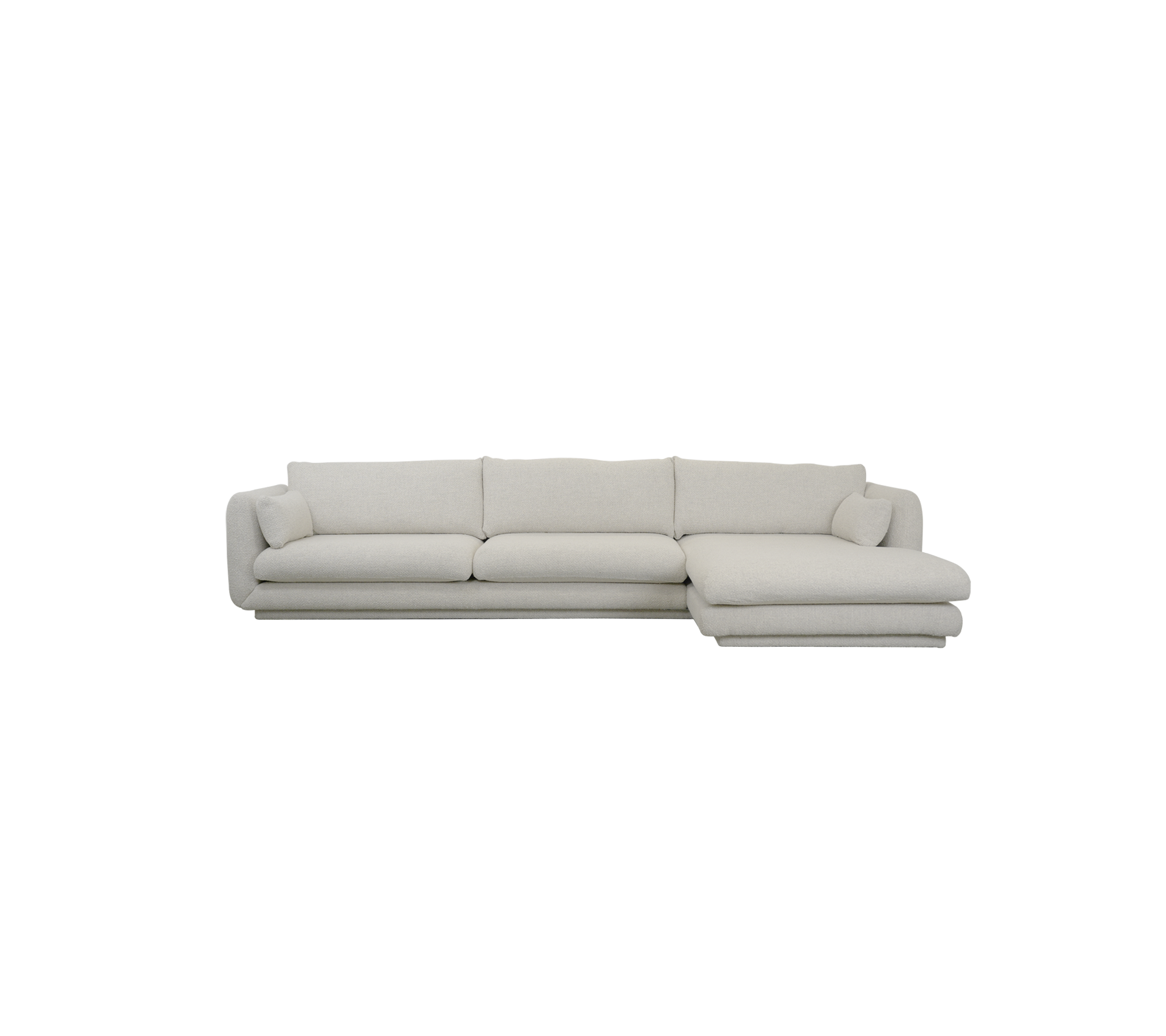 Moderne sandfarget sofa med et rent design.