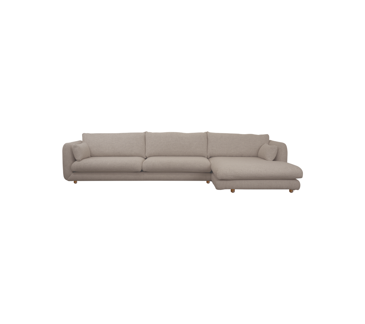 Lyst brunt moderne seksjonssofa i et moderne design.