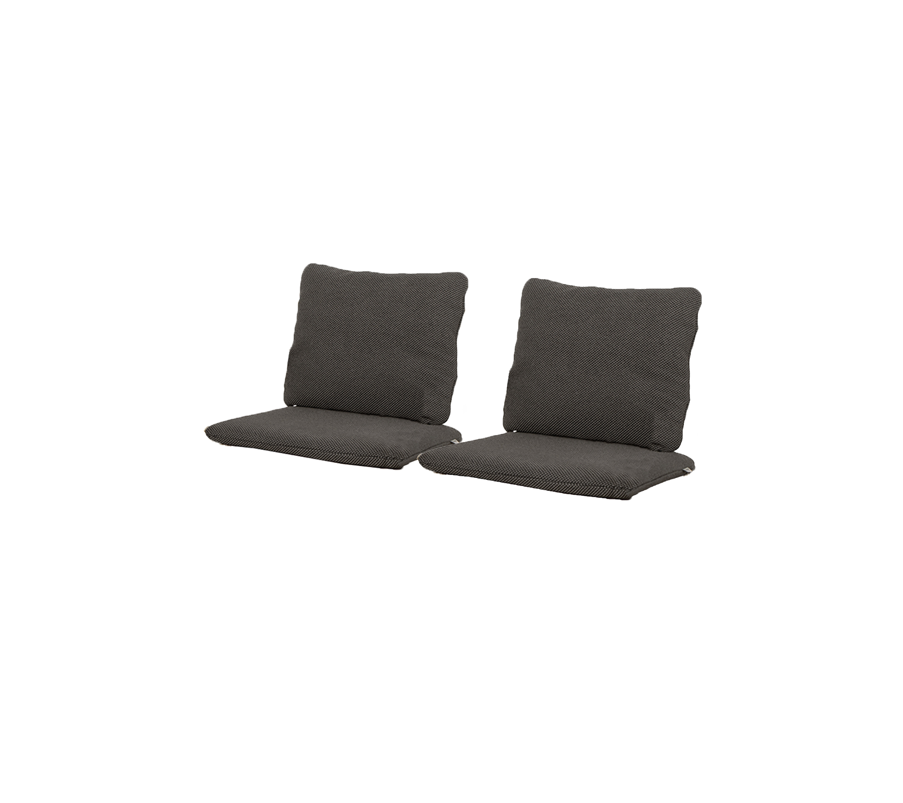 To mørkegrå puter designet for sitting, med myke rygger og setedeler for komfort. Ideelle for å forbedre avslapning.