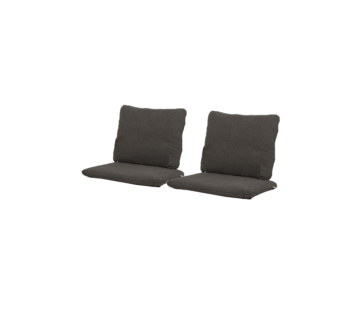 To mørkegrå puter designet for sitting, med myke rygger og setedeler for komfort. Ideelle for å forbedre avslapning.