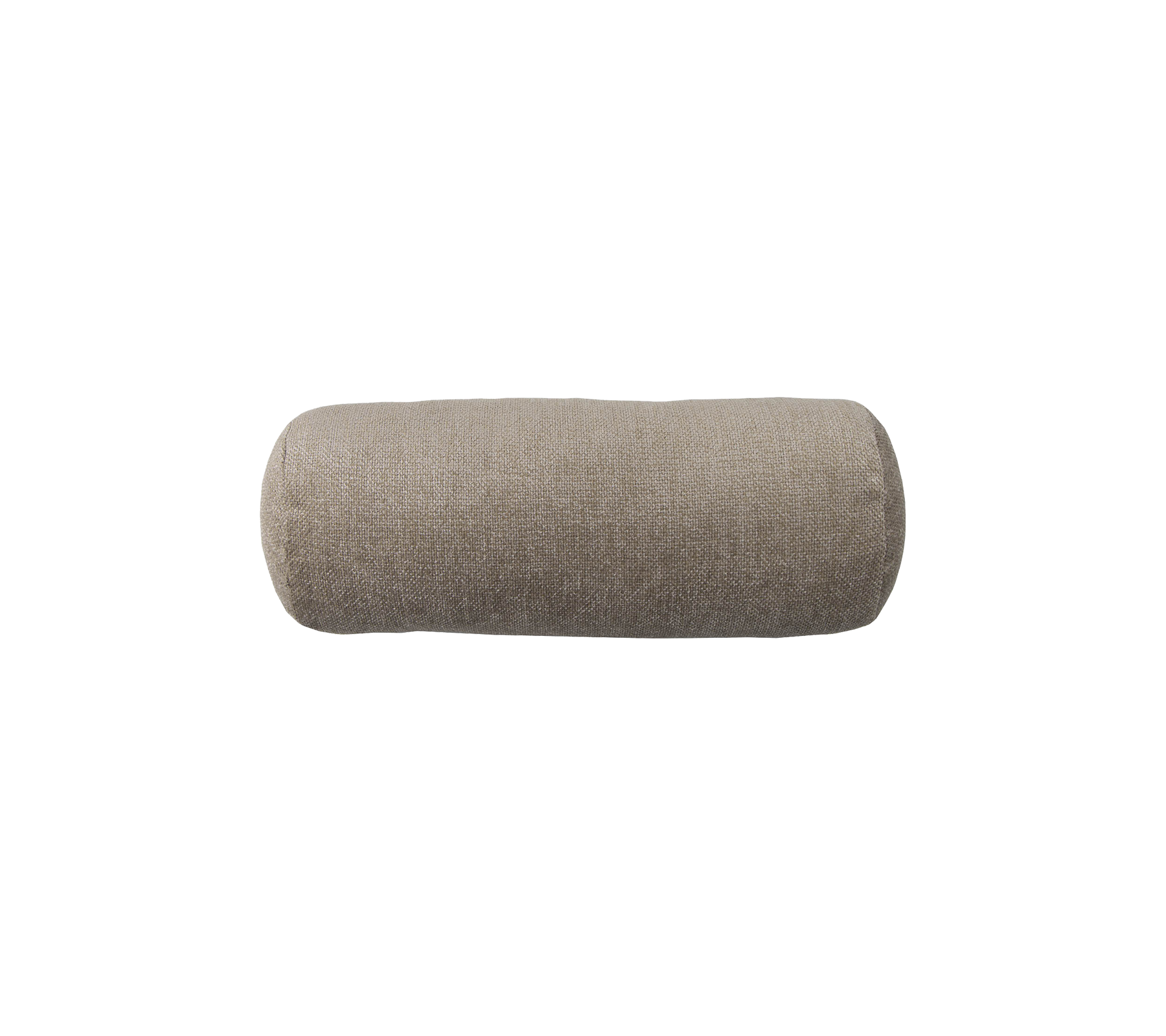 Beige sylinderformet pute med en teksturert overflate, ideell for dekorativ eller funksjonell bruk i ulike omgivelser.