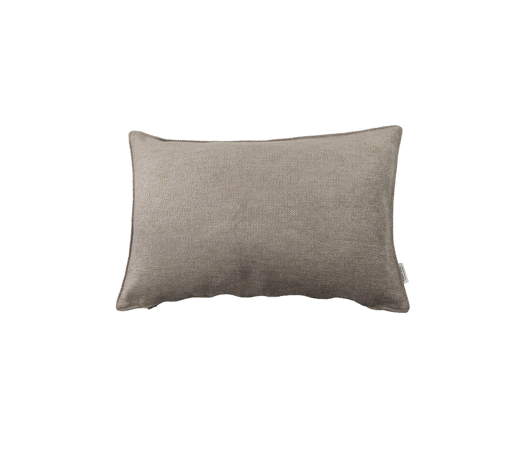 Rektangulært pute i myk beige stoff, med en teksturert overflate for ekstra komfort og stil.