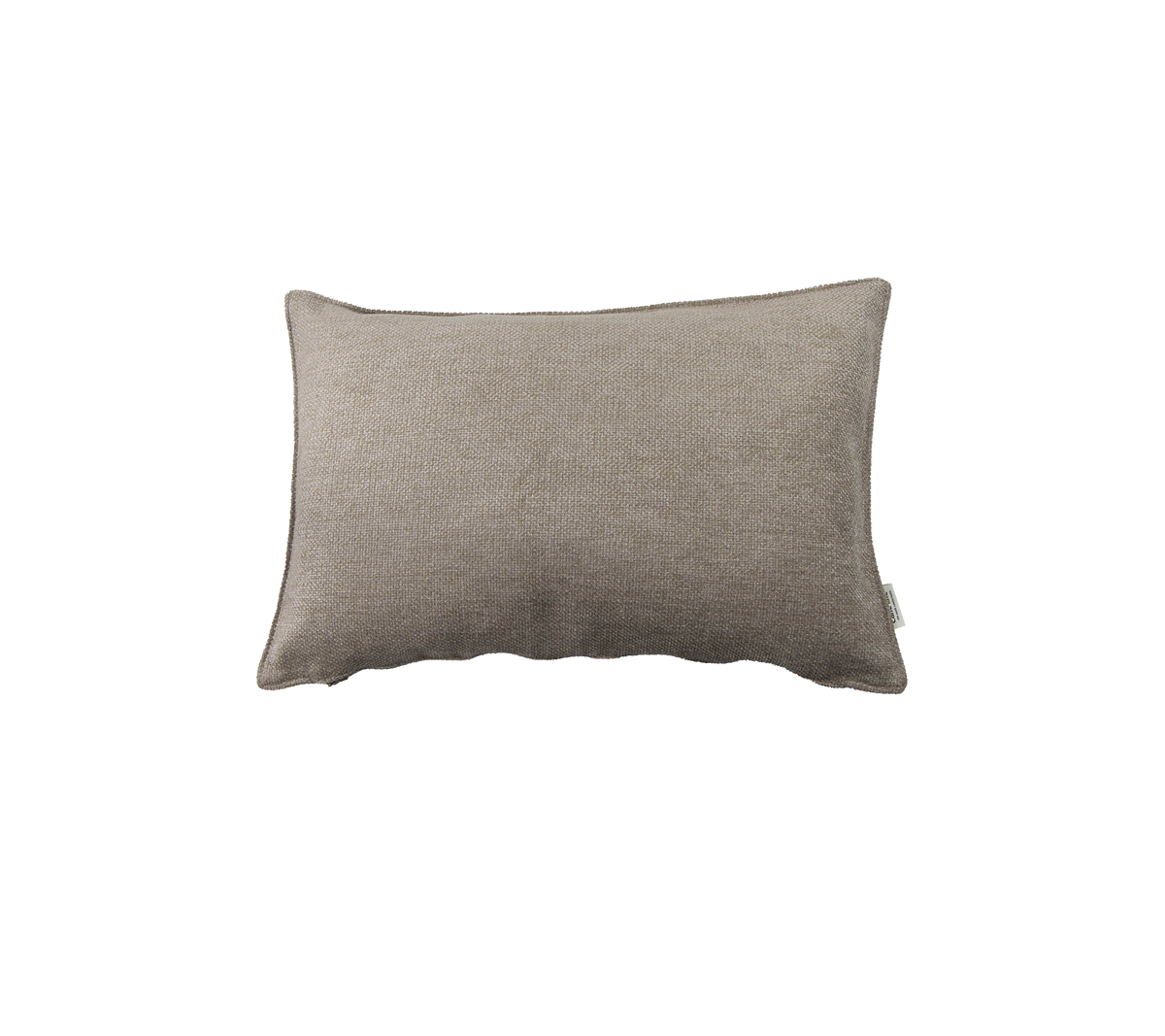 Rektangulært pute i myk beige stoff, med en teksturert overflate for ekstra komfort og stil.