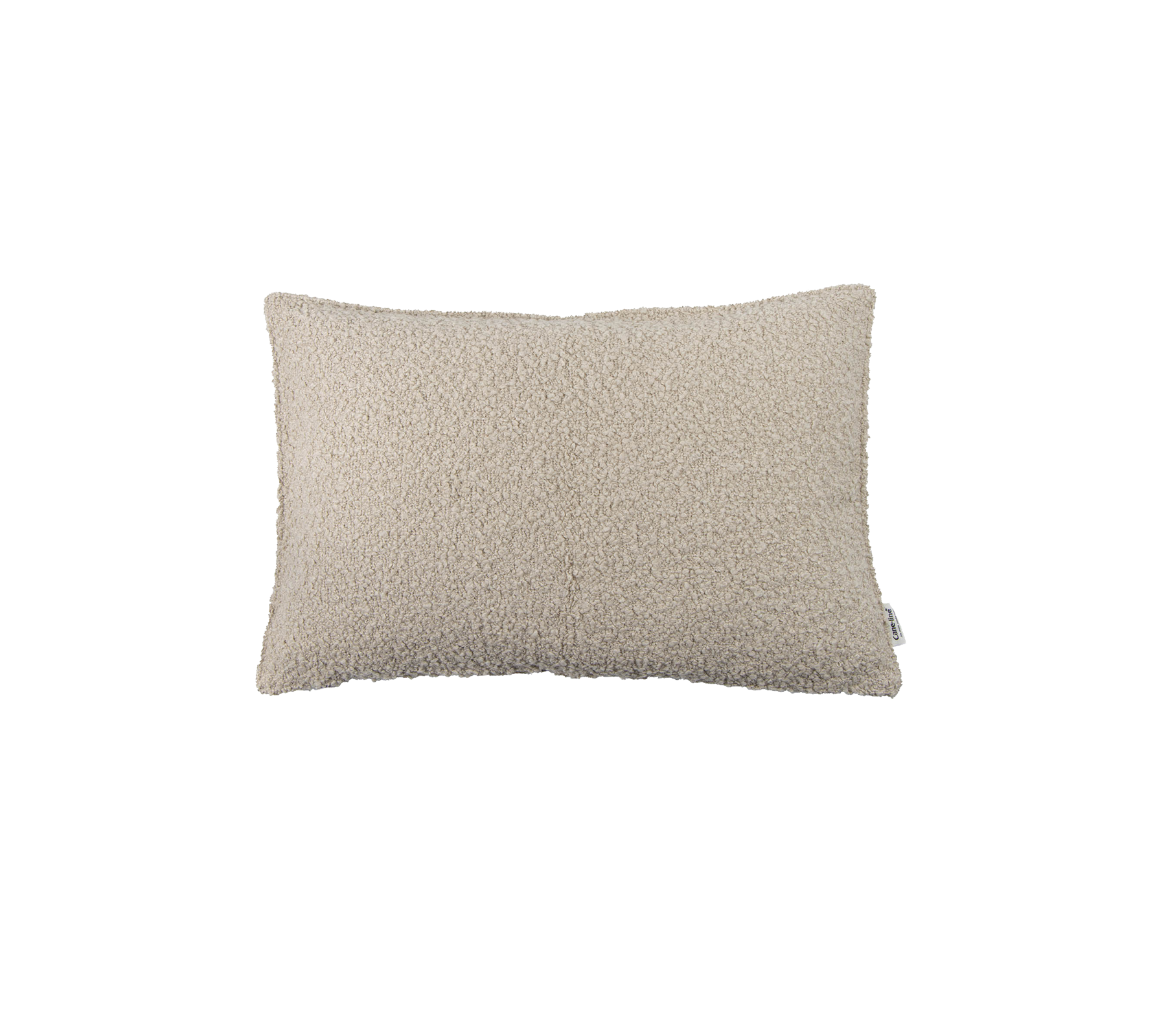Rektangulær pute i et mykt beige stoff, som tilfører et preg av komfort og stil til ethvert rom.