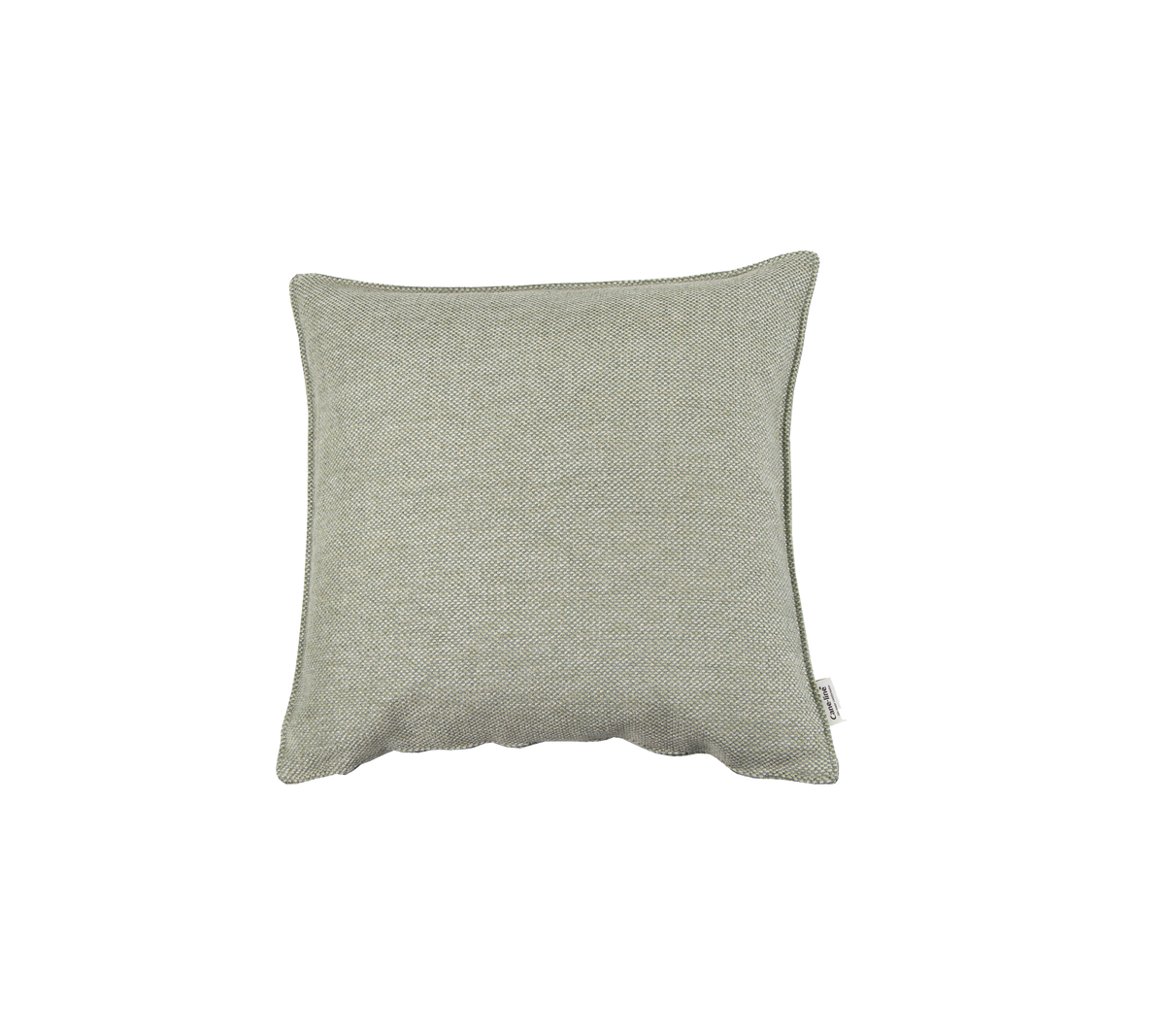 Myk firkantet pute i et lyst grått stoff, perfekt for å legge til komfort og stil til ethvert rom.