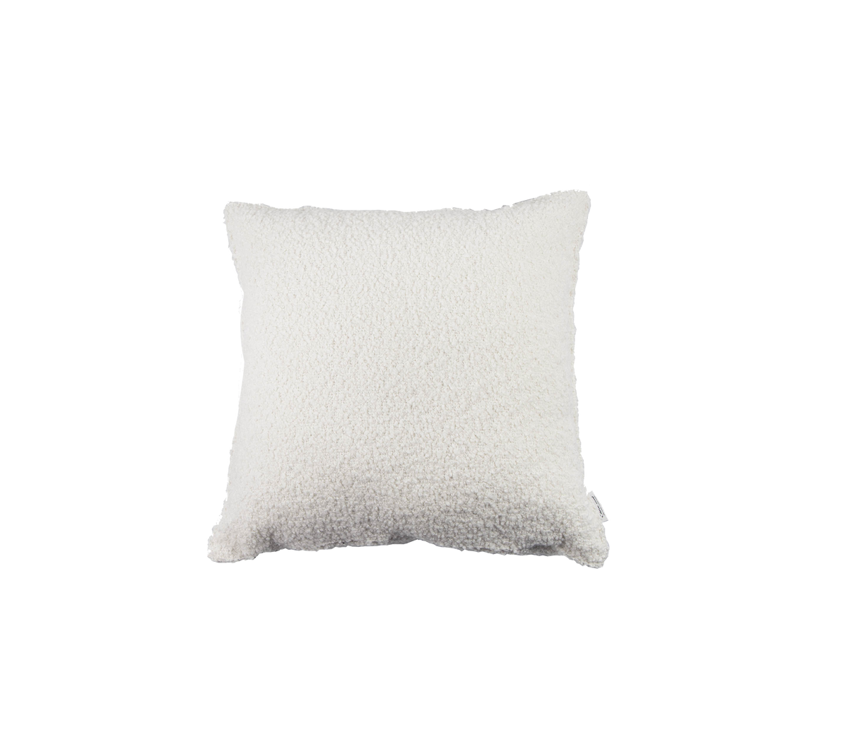Myk, fluffy hvit pute med en teksturert overflate, ideell for å tilføre komfort og stil til ethvert rom.