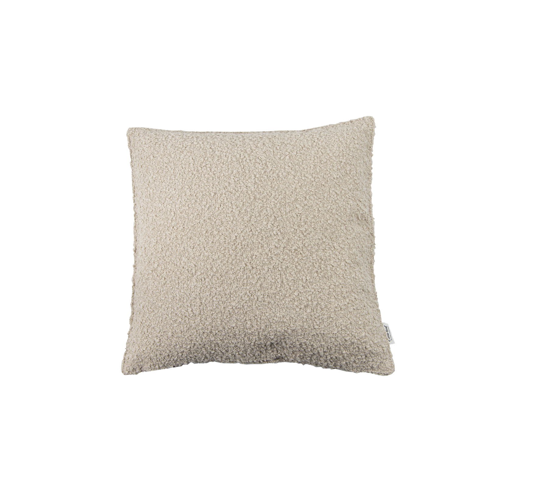 Firkantet pute i en myk beige tekstur, perfekt for å tilføre komfort og stil til ethvert sitteområde.
