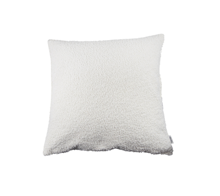 Myk, fluffy hvit pute med en teksturert overflate, perfekt for å tilføre komfort og stil til ethvert rom.