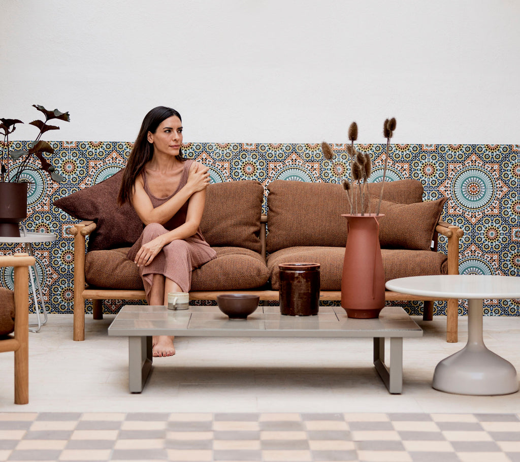 Glaze sofabord rektangulær m/fliser, 120x70 cm
