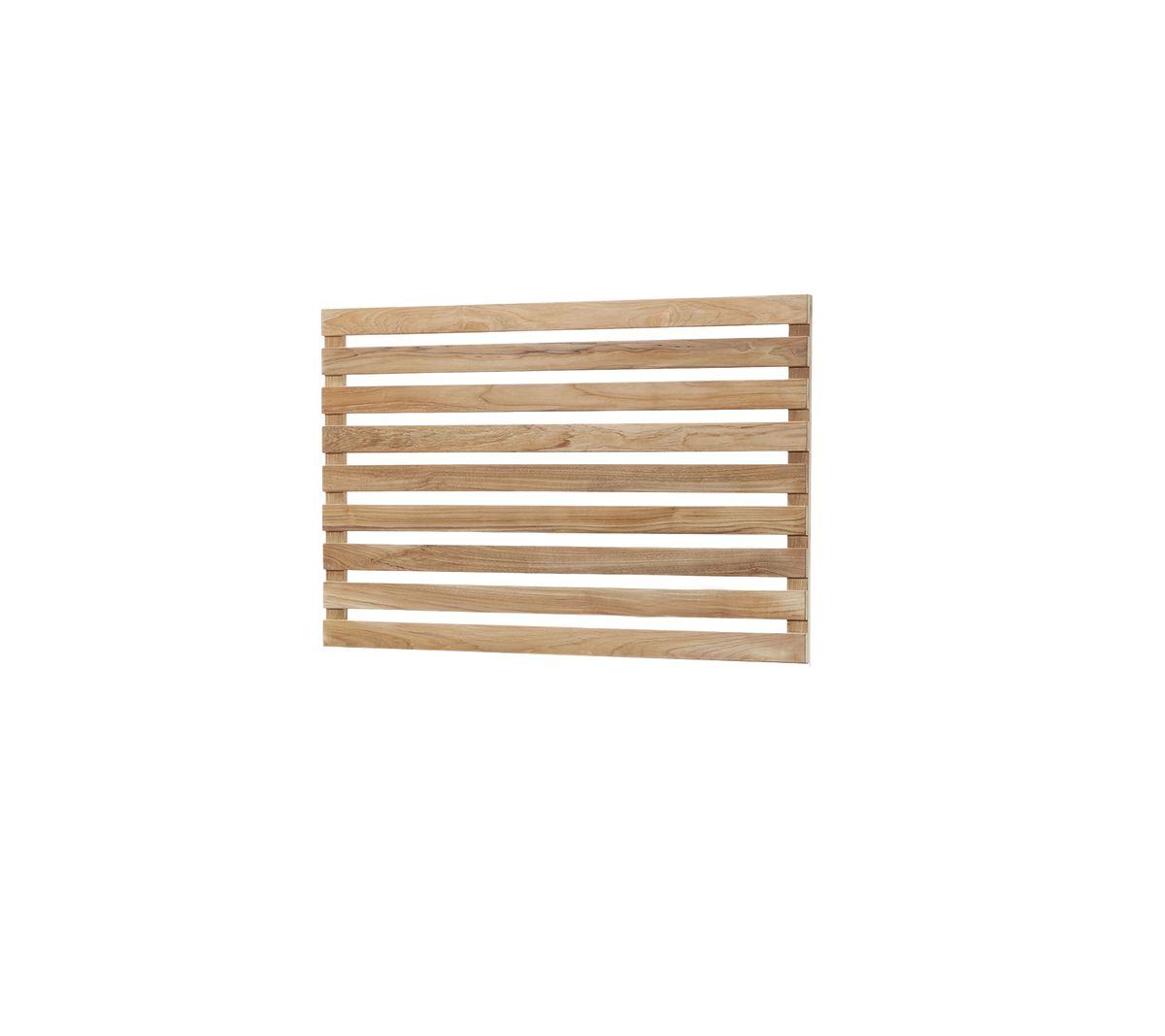 Et trepanel med horisontale stenger, som viser en naturlig finish og et enkelt design som passer til forskjellige bruksområder.